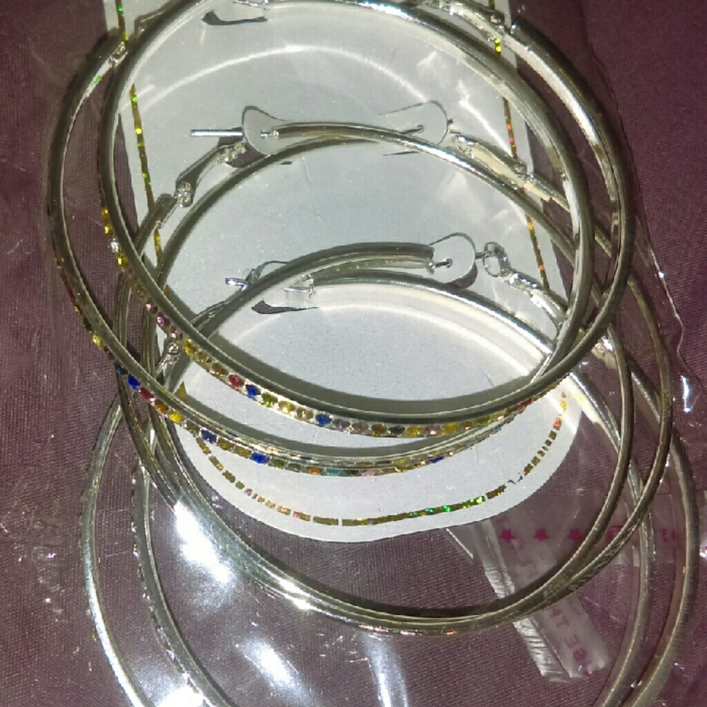 Sparkling Silver Hoops